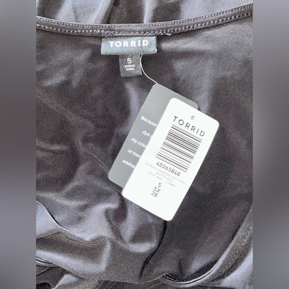 Women’s Tea Length Studio Knit Deep V Bodycon black Dress size 5X - Picture 5 of 12